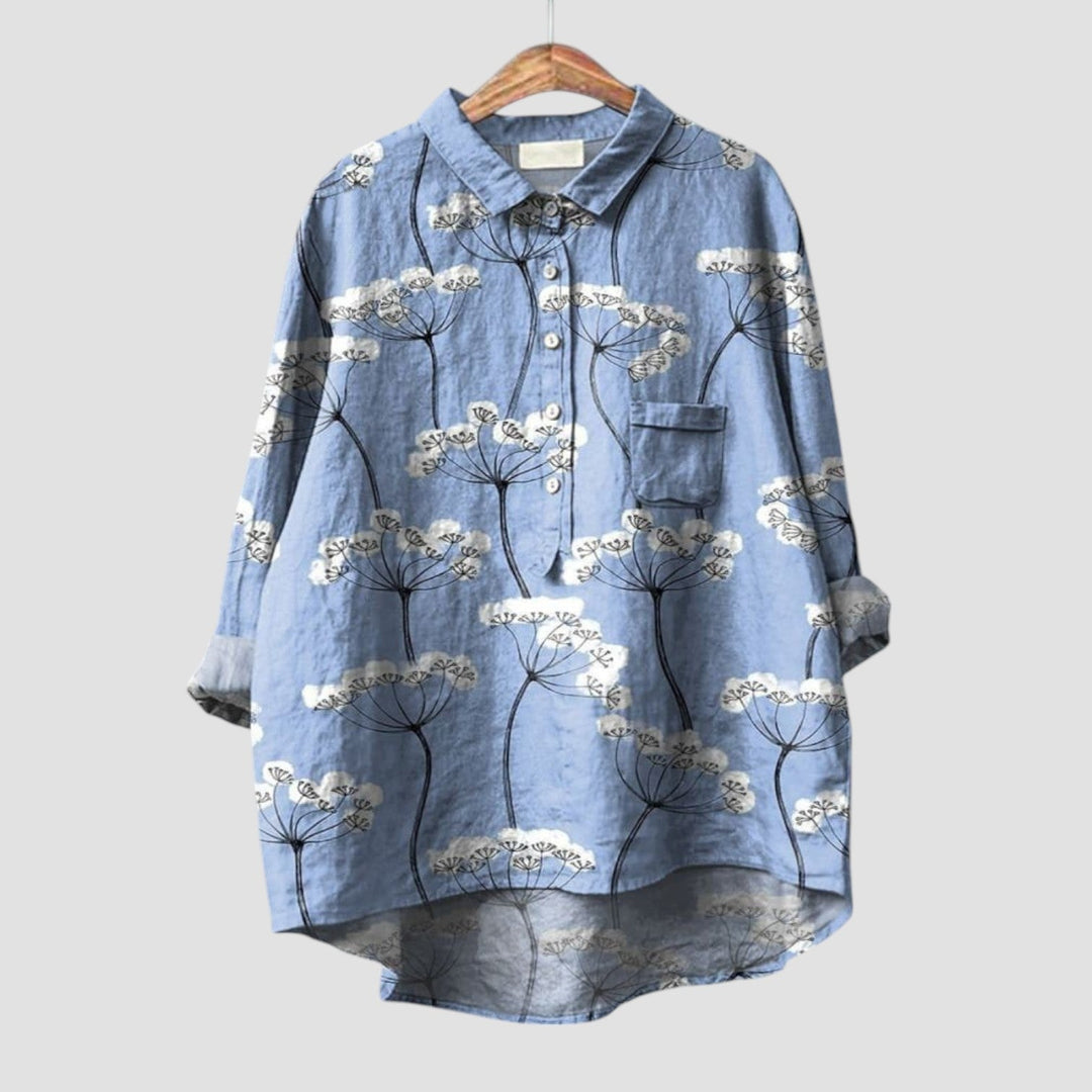 Lucrezia | Camisa oversized con estampado vegetal