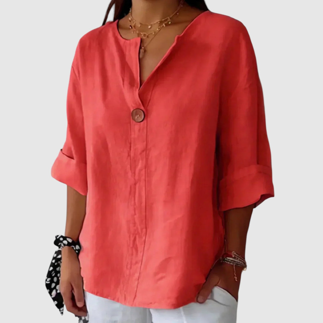 SABRINA – BLUSA RELAJADA CON CUELLO EN V