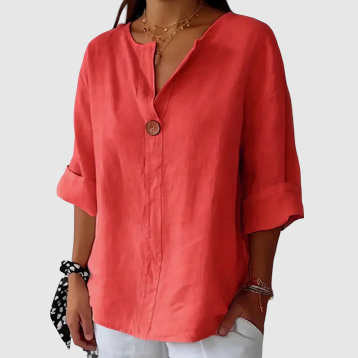 SABRINA – BLUSA RELAJADA CON CUELLO EN V