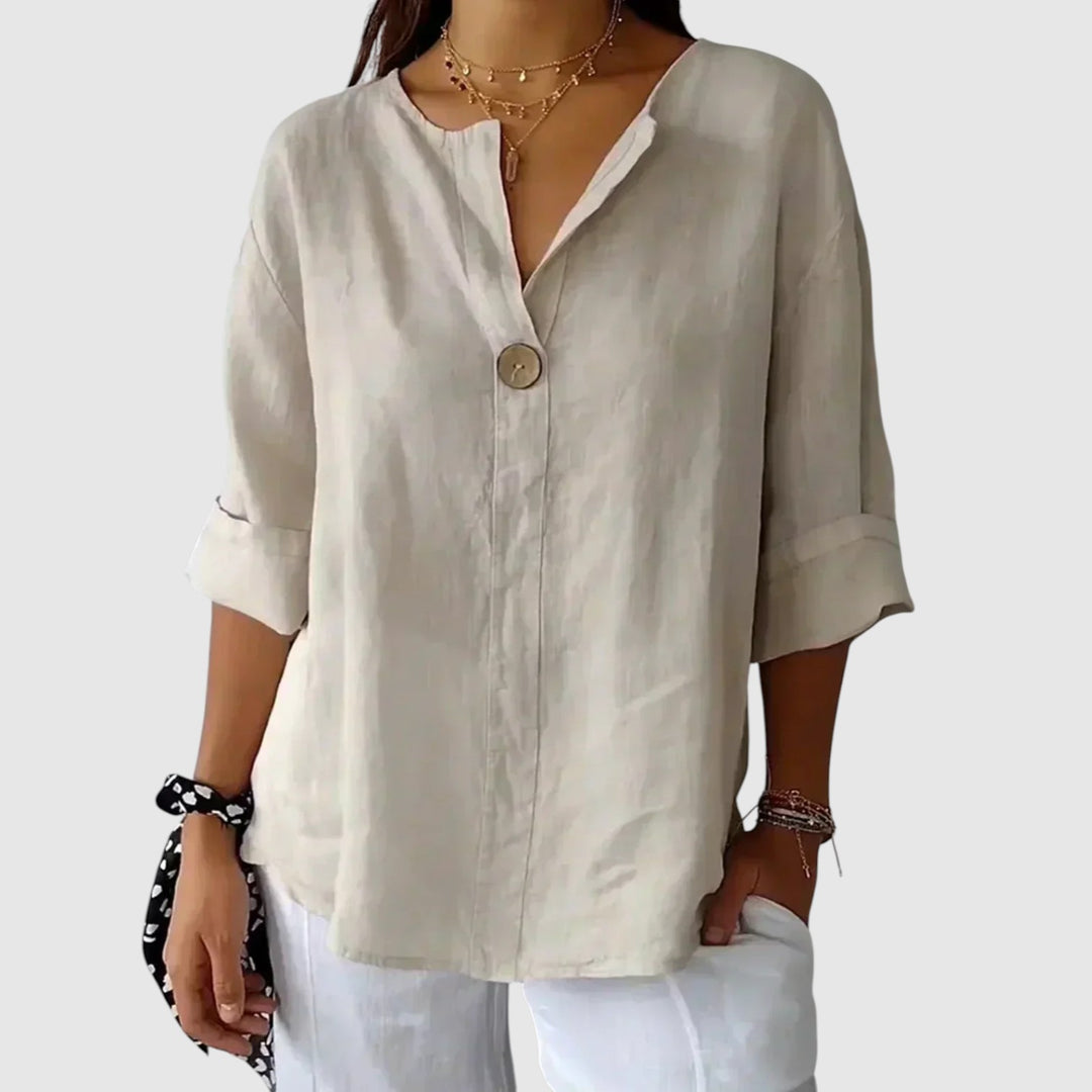 SABRINA – BLUSA RELAJADA CON CUELLO EN V
