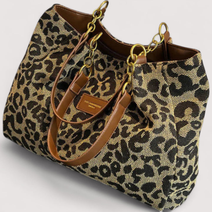 Edith™ | Bolsa de compras de lona de leopardo