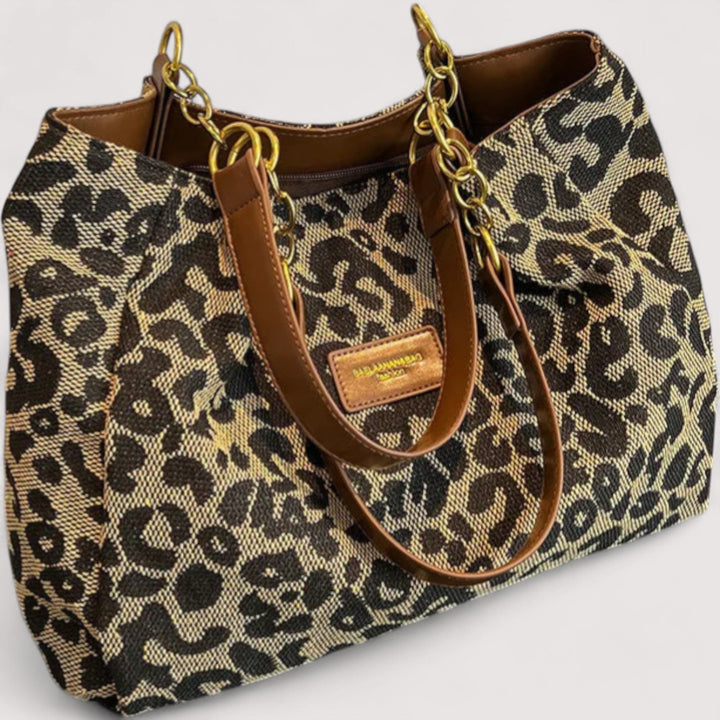 Edith™ | Bolsa de compras de lona de leopardo