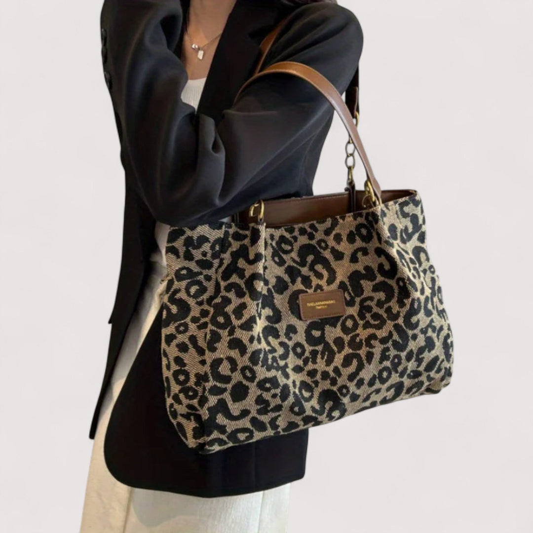 Edith™ | Bolsa de compras de lona de leopardo