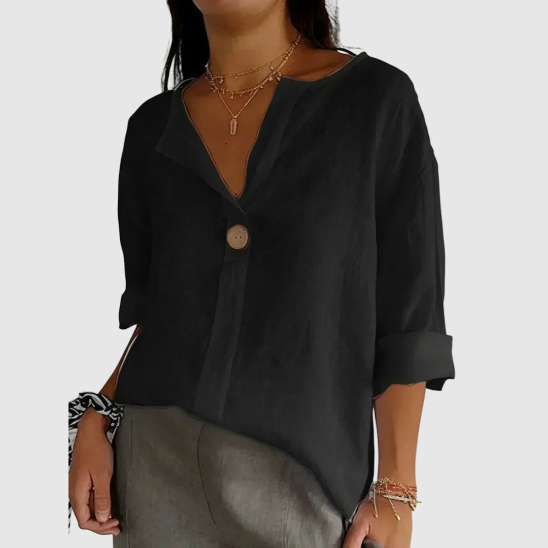SABRINA – BLUSA RELAJADA CON CUELLO EN V