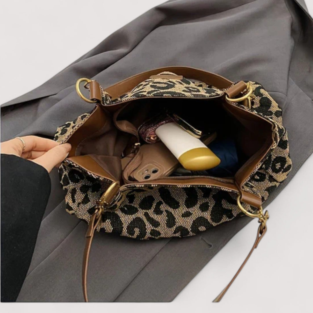Edith™ | Bolsa de compras de lona de leopardo
