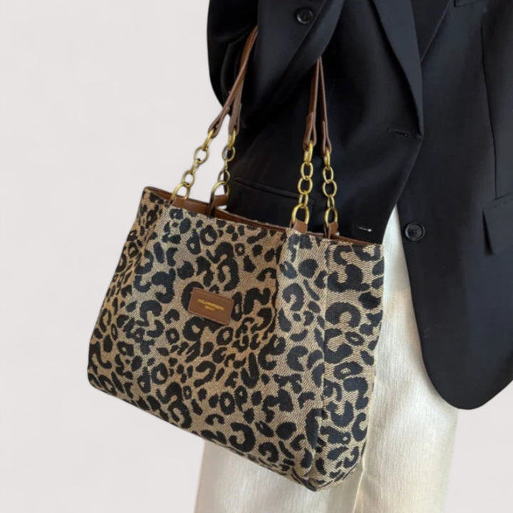 Edith™ | Bolsa de compras de lona de leopardo