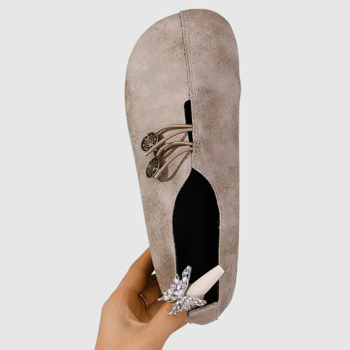 Pantuflas ortopédicas Lydia de ante suave para mujer