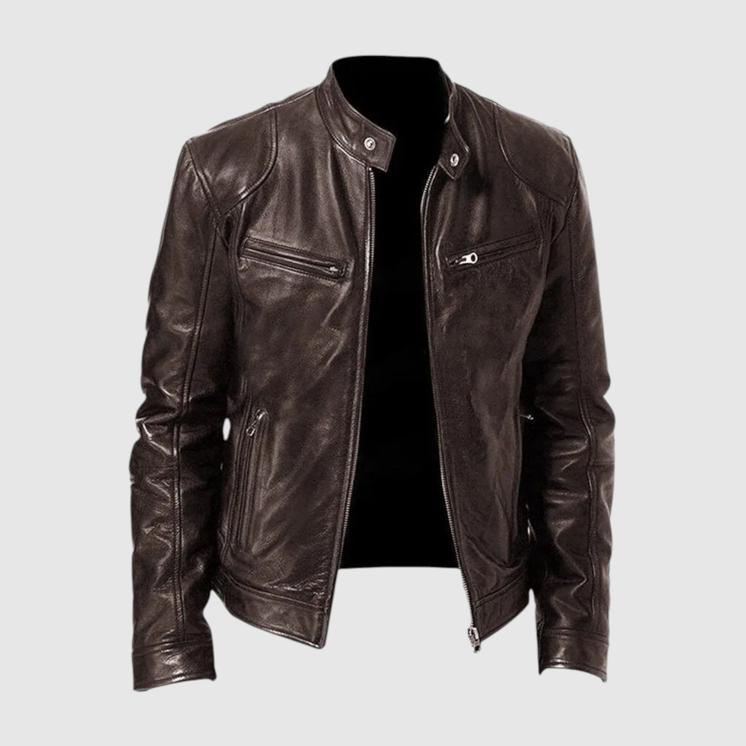 Blackford - Chaqueta de cuero informal