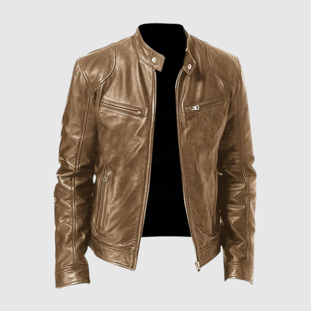Blackford - Chaqueta de cuero informal