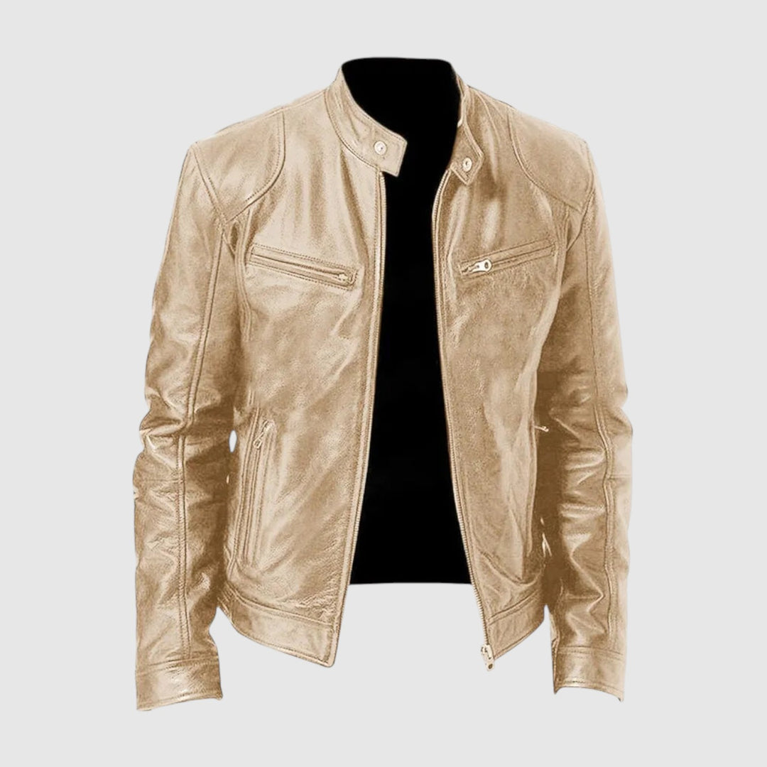 Blackford - Chaqueta de cuero informal
