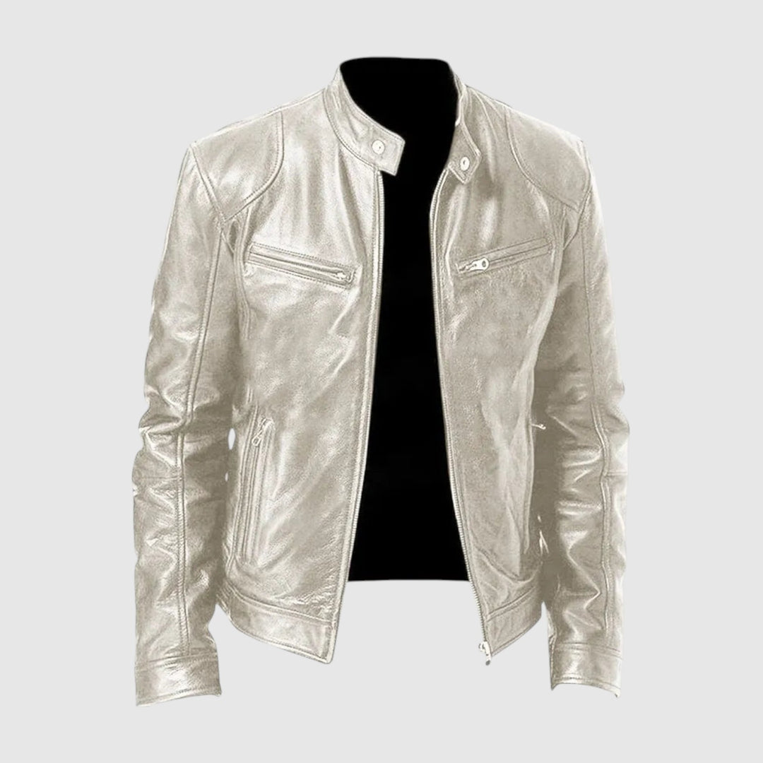 Blackford - Chaqueta de cuero informal