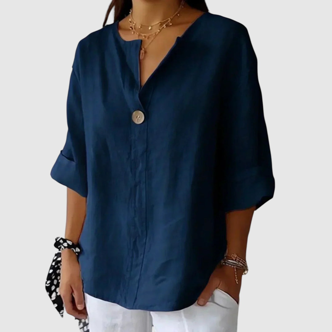 SABRINA – BLUSA RELAJADA CON CUELLO EN V