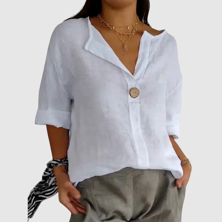 SABRINA – BLUSA RELAJADA CON CUELLO EN V
