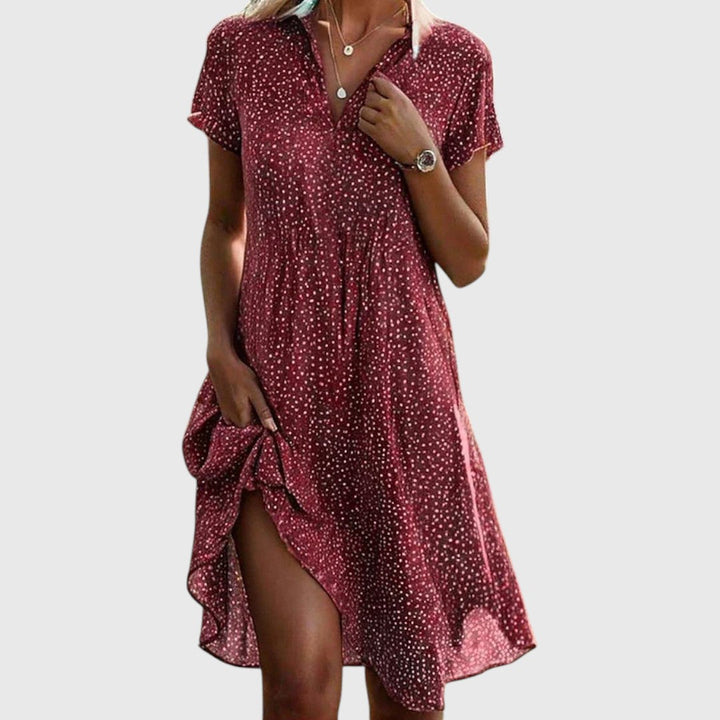Mary - Vestido midi de manga corta